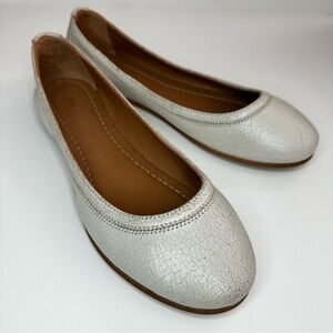 NWOB Frye Carson Ballet Flat Ivory Off White Leather Shoes 9M